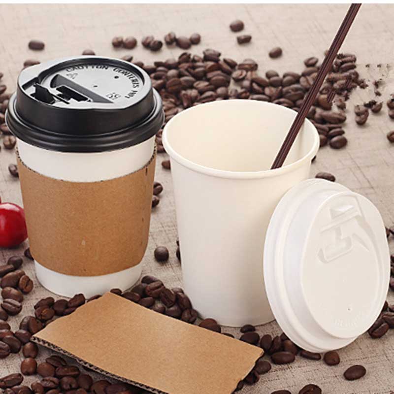 ถ้วยกระดาษกาแฟพร้อมฝาปิด